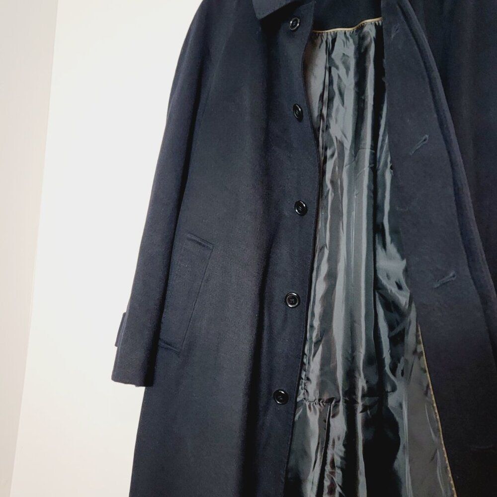 Coppley 100% Pure Cashmere Mens 3/4 Black Trench Coat Size 42 - Picture 15 of 16